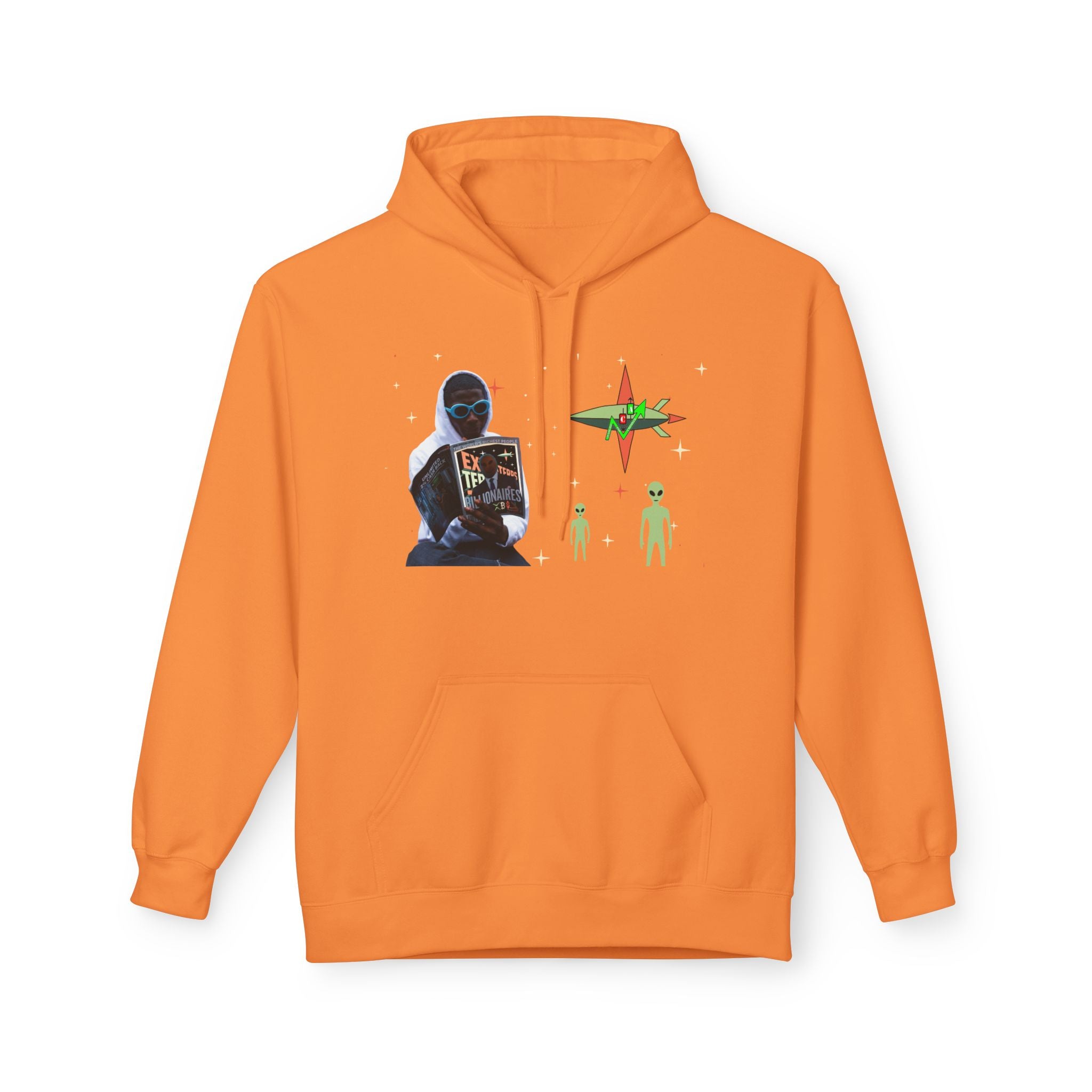 Extra Terrestrial Traders Crypto Hoodie — “Not Alone” Crypt Apparel Retro Sci‑Fi Graphic