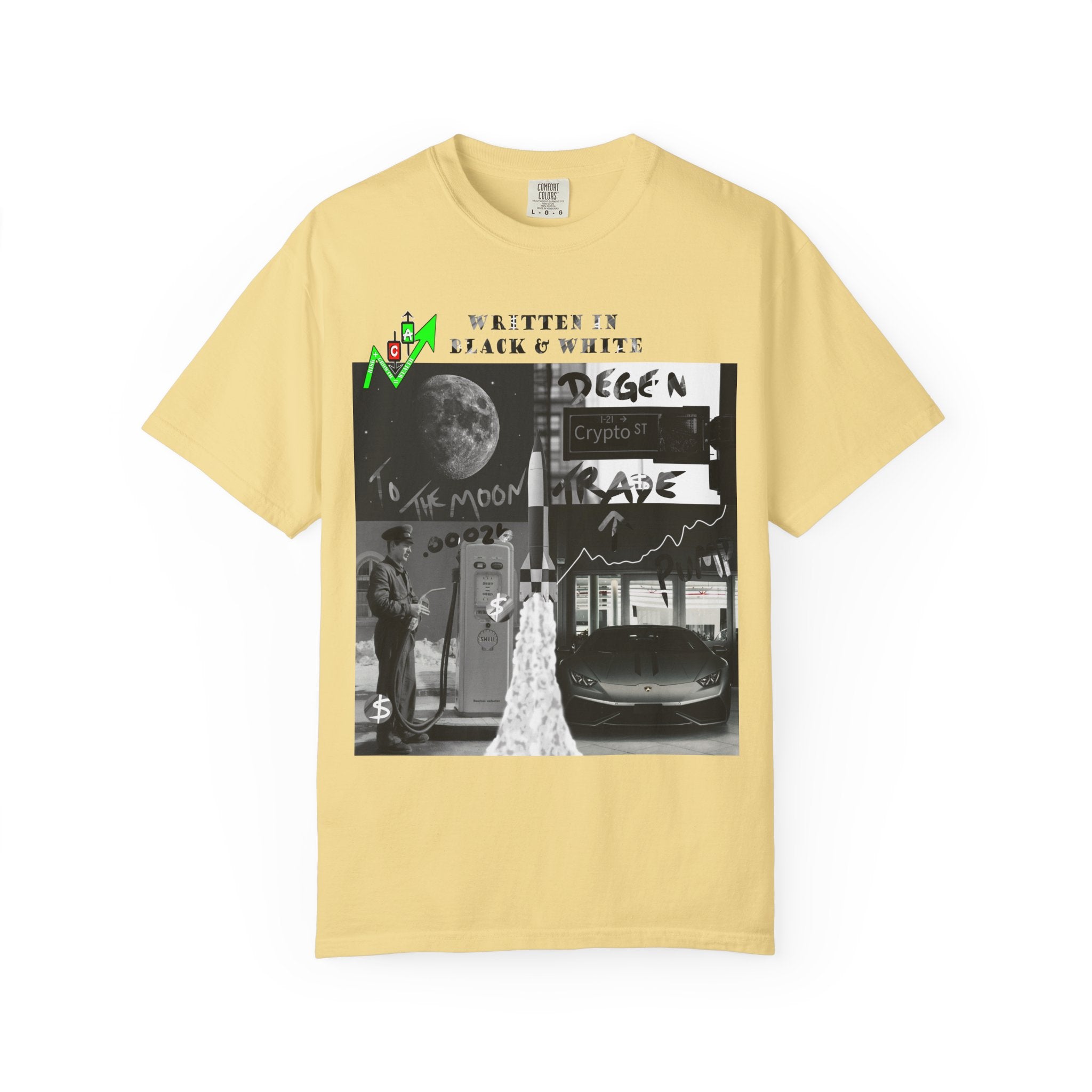 Crypt Apparel Black & White collage T-shirt | Crypto graphic tee