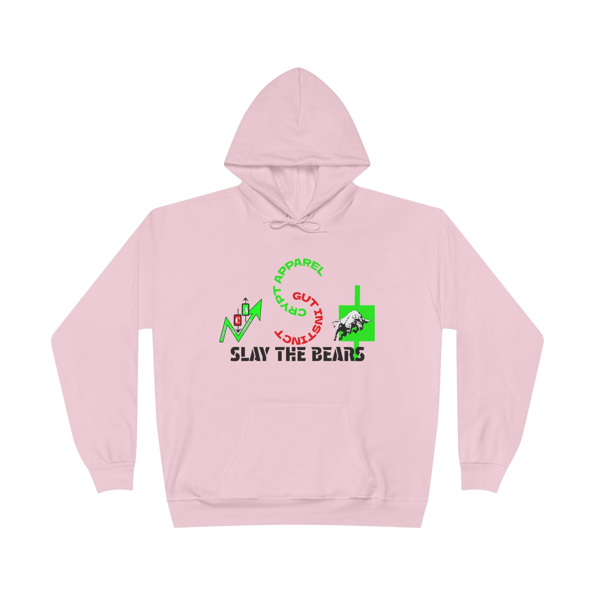 Gut Instinct Bull vs Bear Crypto Hoodie - Dual Sided Slay The Bears Streetwear Pullover