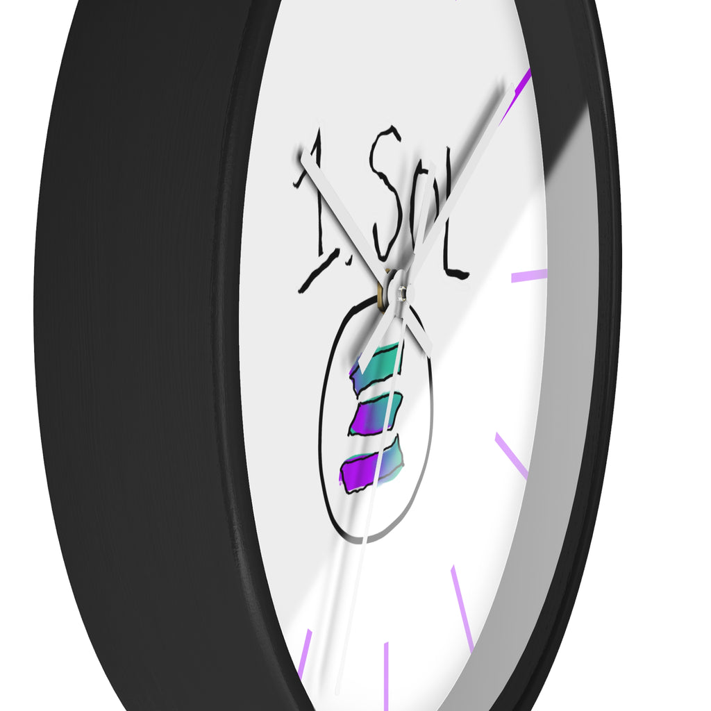 Meme Coin Milyunr crypto degen Wall Clock — Crypt Apparel SOL inspired White Clock with Purple Accents