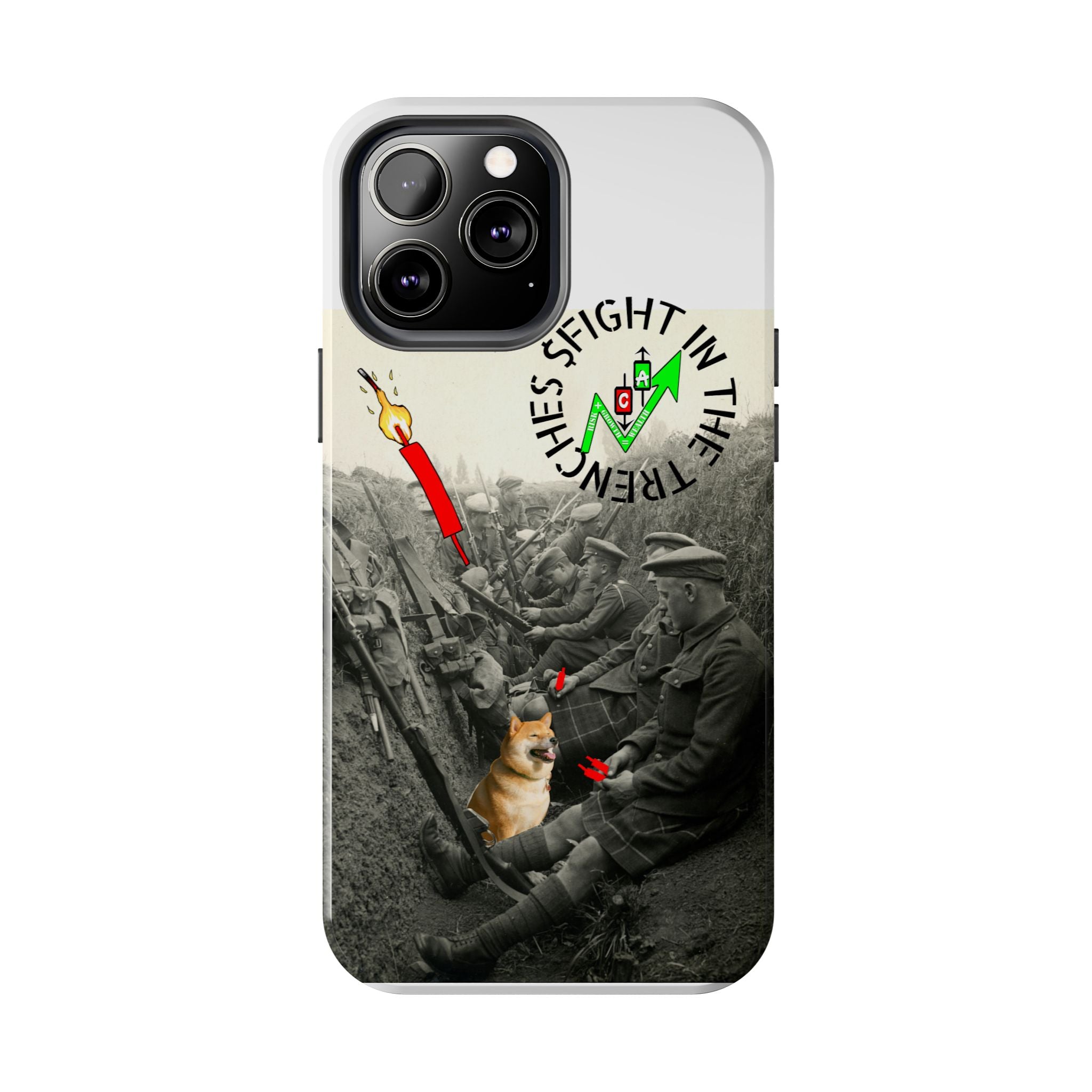 The Trenches Tough Phone Case — Crypt Apparel Trench Dog & Candle Design
