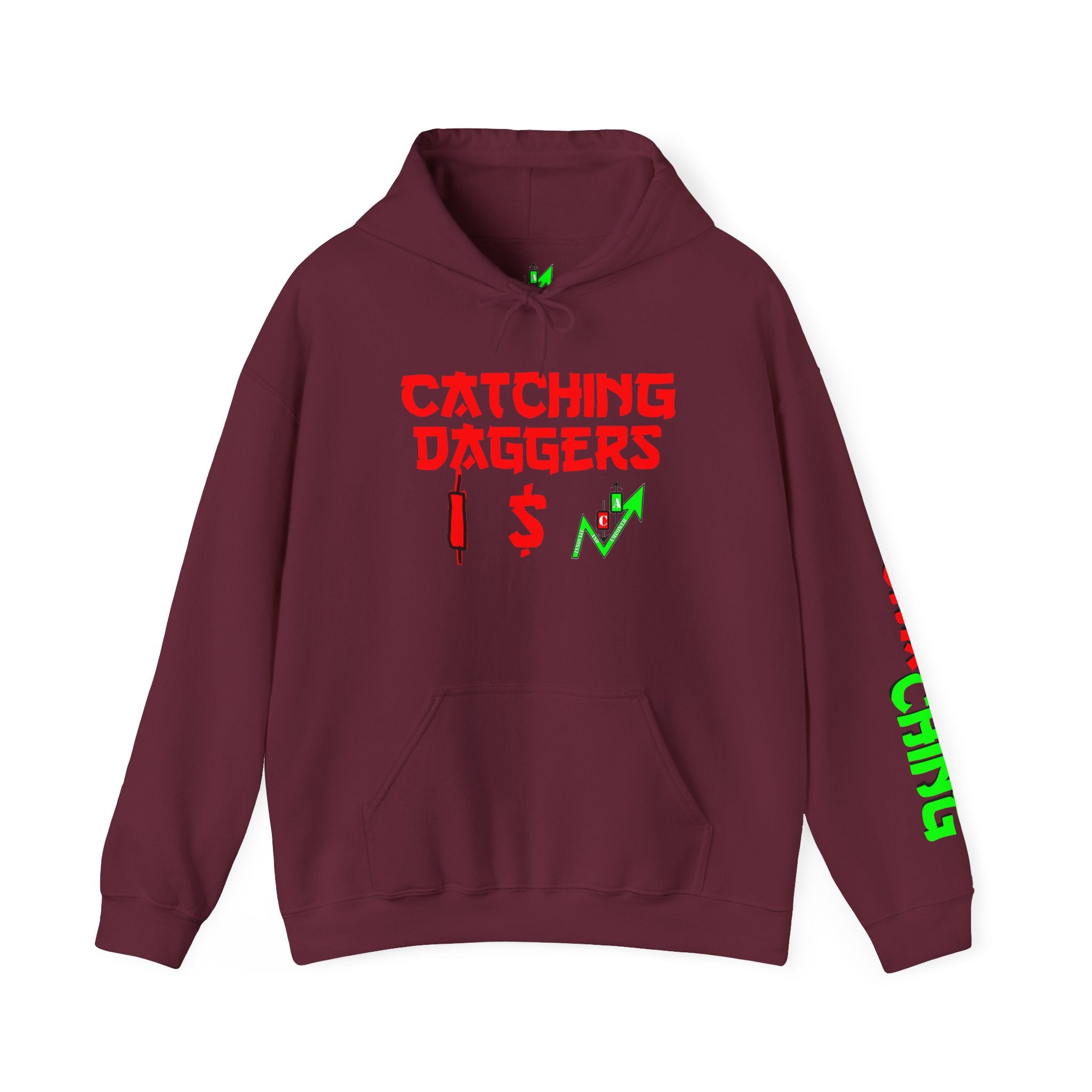 Catching Daggers Crypto Hoodie — Crypt Apparel Graphic Streetwear Pullover with Candle Motif