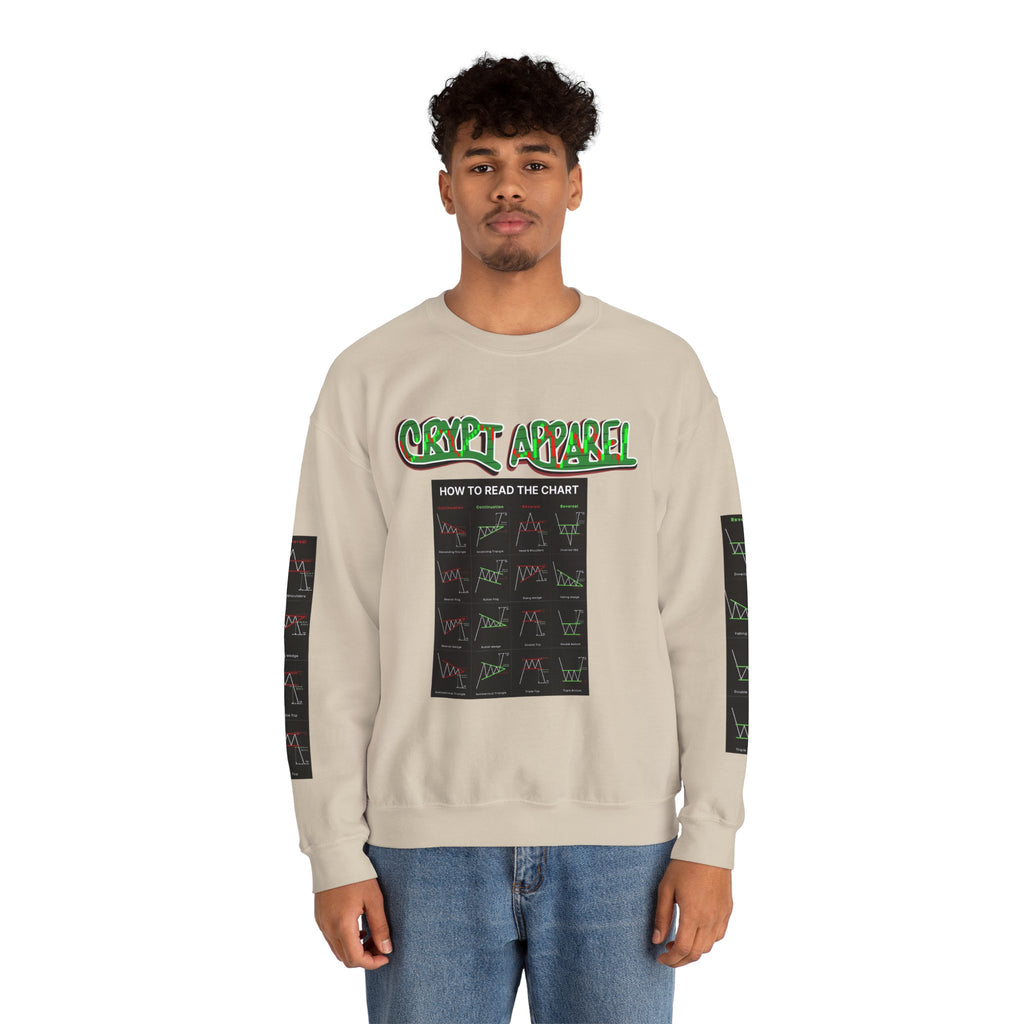 Charted Crewneck Sweatshirt — “Crypt Apparel” Graphic