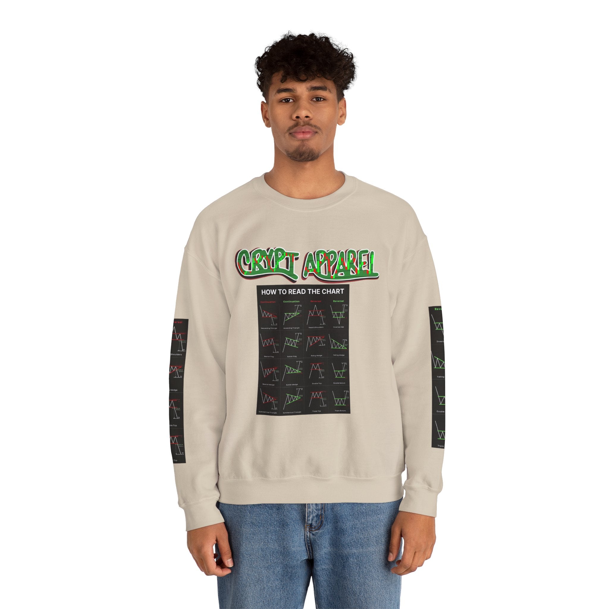 Charted Crewneck Sweatshirt — “Crypt Apparel” Graphic