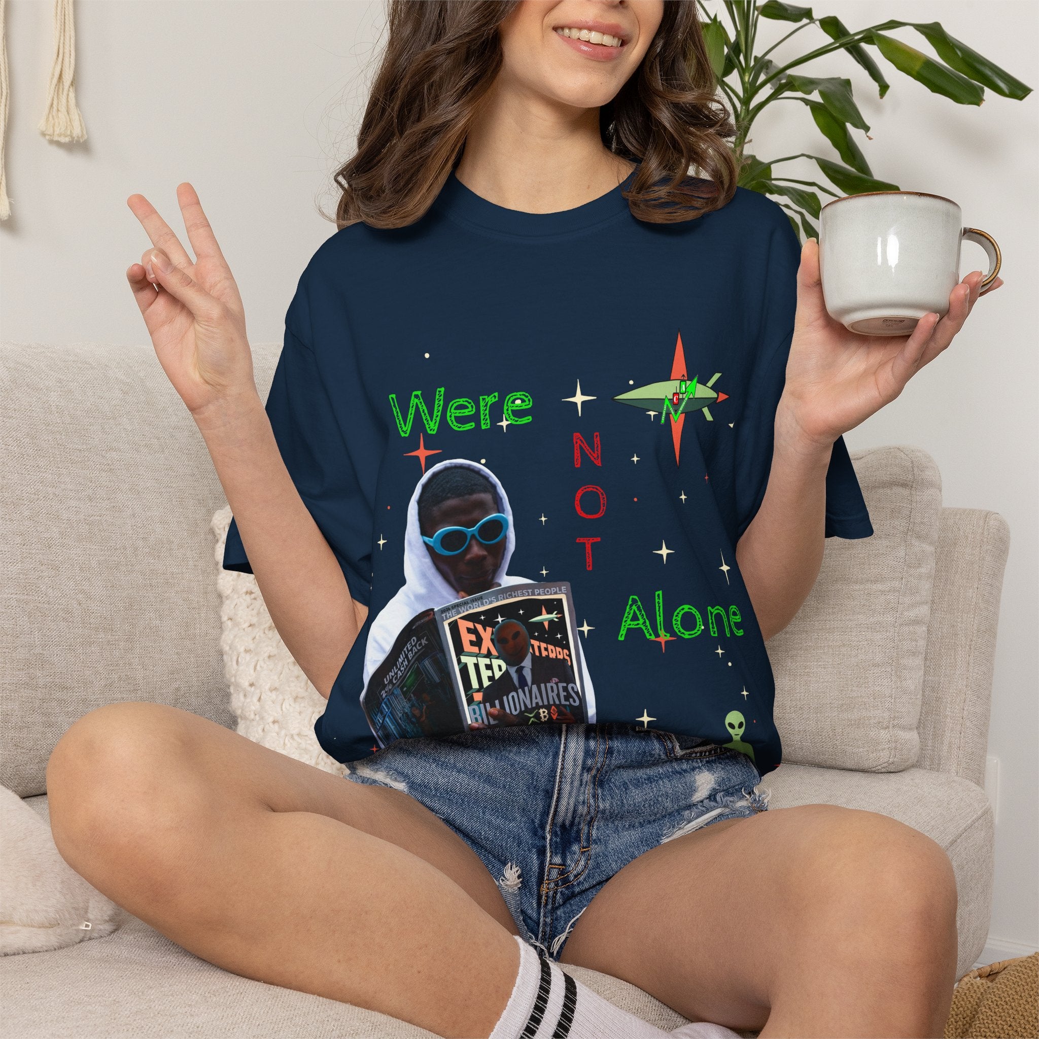 Extraterrestrial Traders Crypto T-Shirt — "We're Not Alone" Alien Graphic Tee