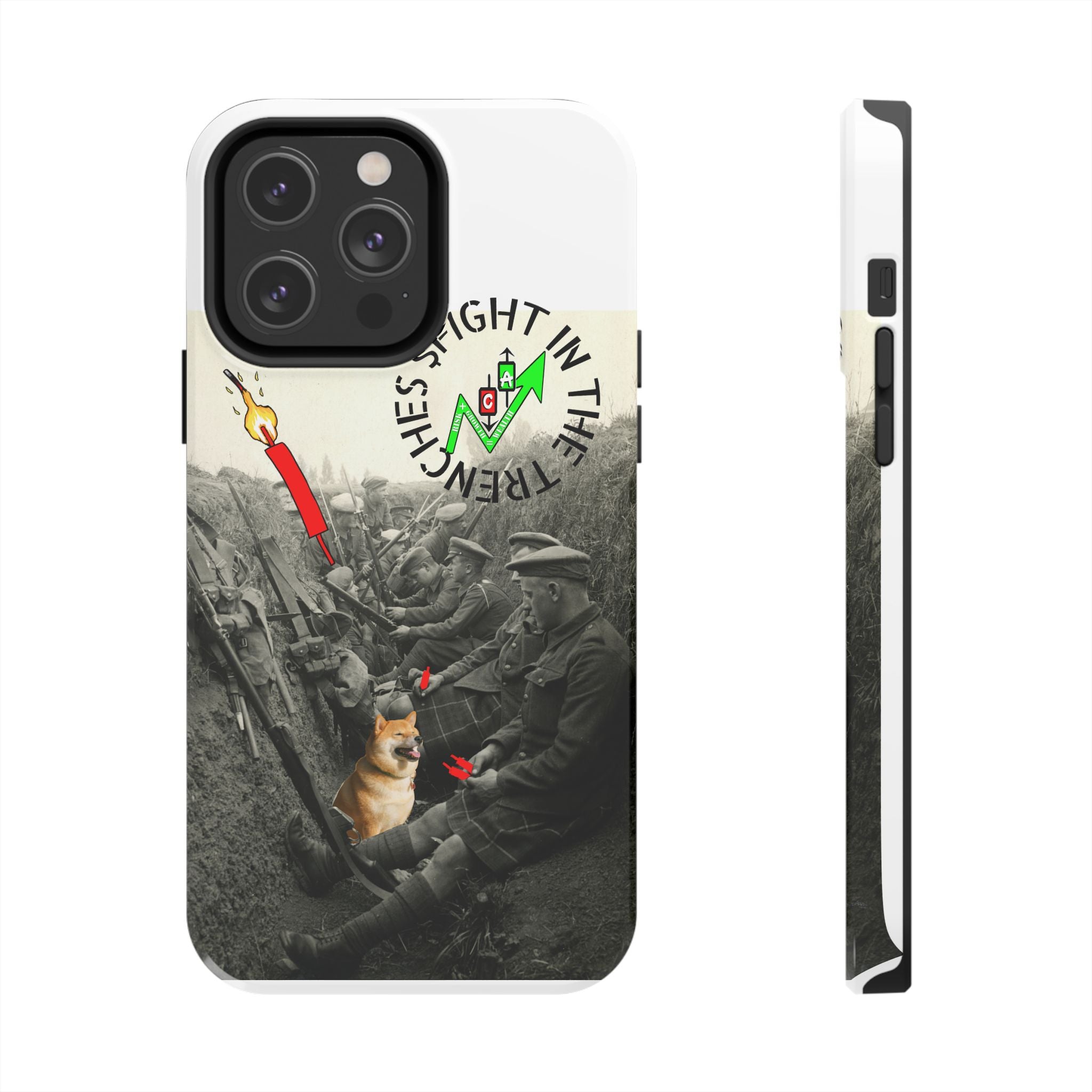 The Trenches Tough Phone Case — Crypt Apparel Trench Dog & Candle Design