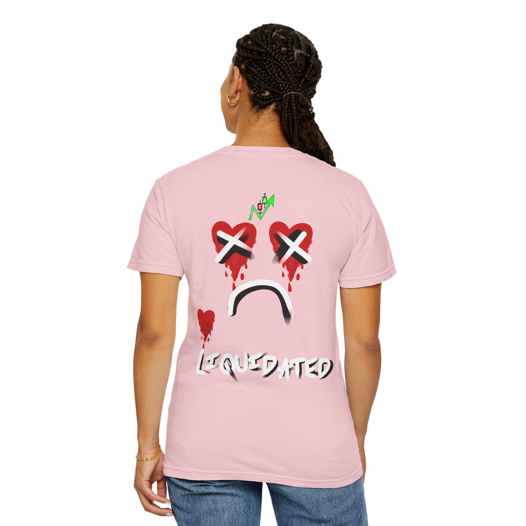 Crypto Rekt Portfolio Skull T-shirt | Crypt Apparel Bleeding Hearts Graphic Tee