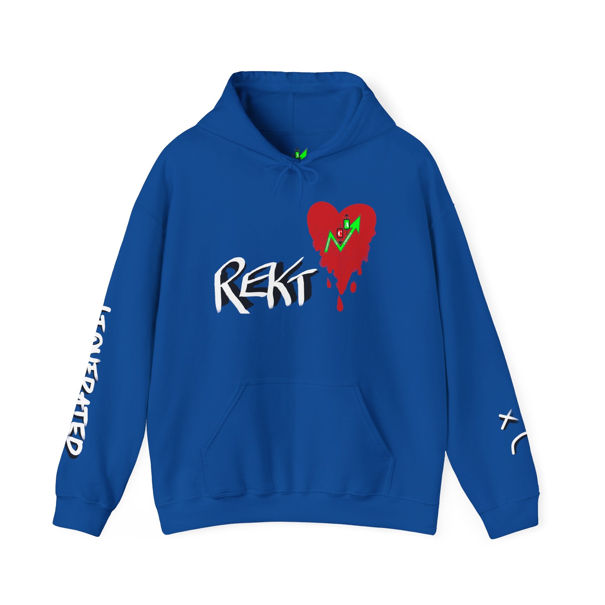 Rekt Portfolio Crypto Trading Hoodie – Crypt Apparel Skull Heart Graffiti Streetwear Pullover