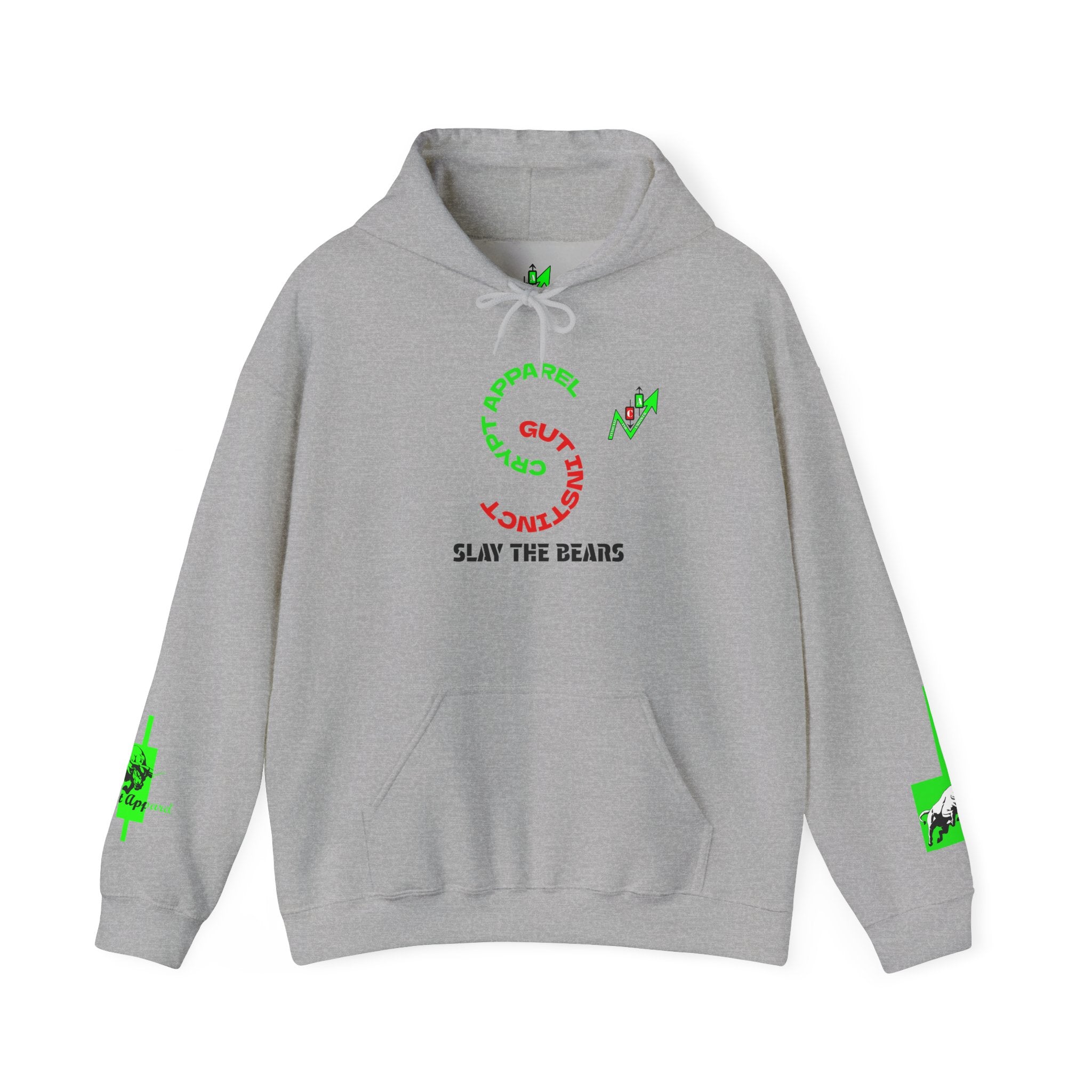 Gut Instinct Bull vs Bear Crypto Hoodie - Slay The Bears Streetwear Pullover