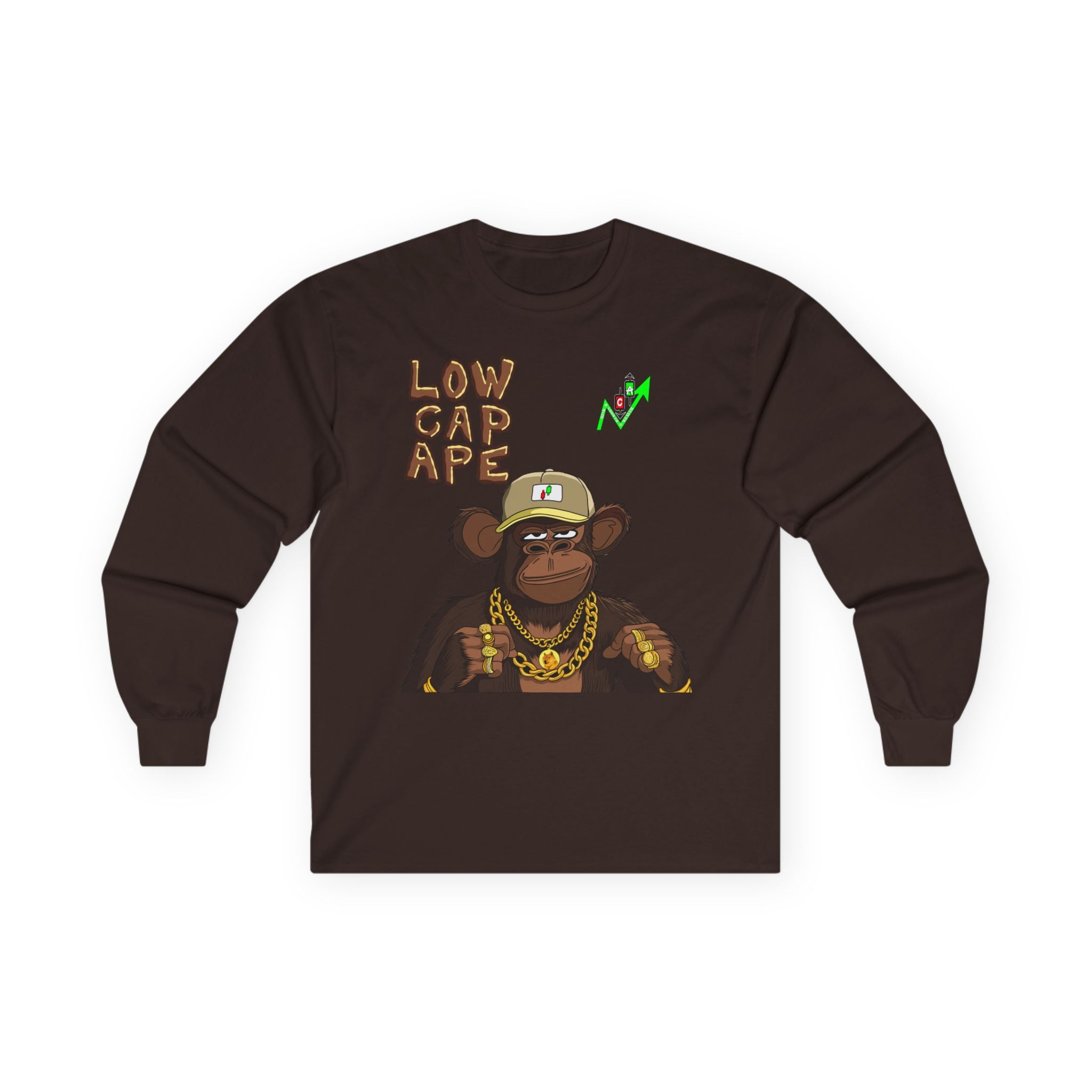 Low Cap Ape Long Sleeve Tee — Crypt Apparel Crypto Graphic